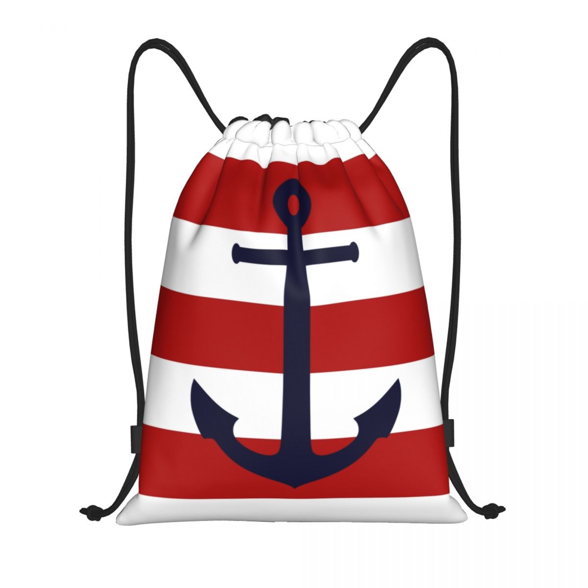 Women'S Yoga Bags - Морской темно-синий якорь на красных полосках,