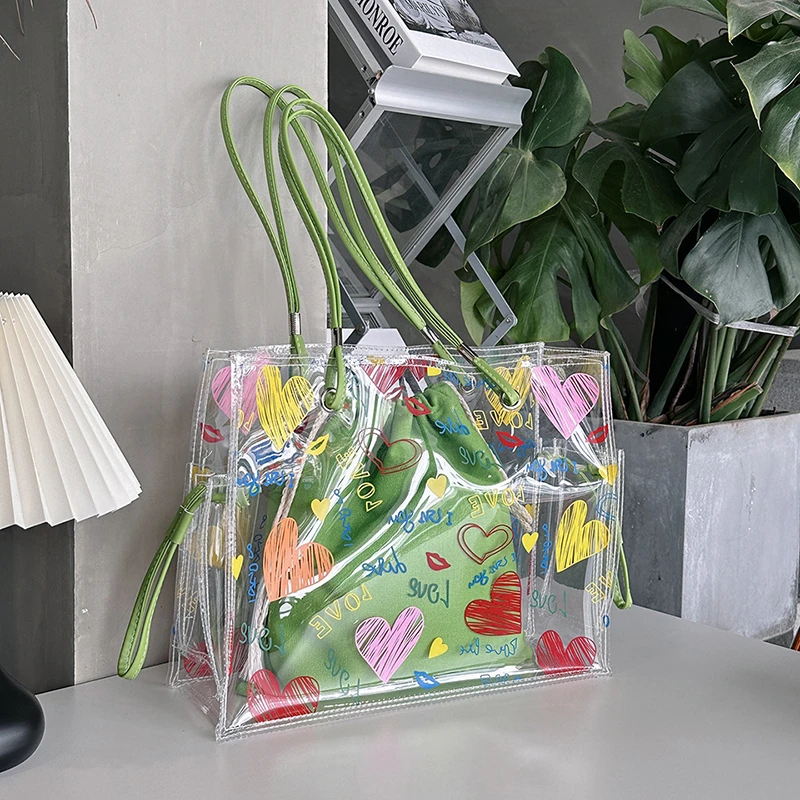 Jelly Bag Clear Pvc - Летняя прозрачная сумка с рисунком любящего