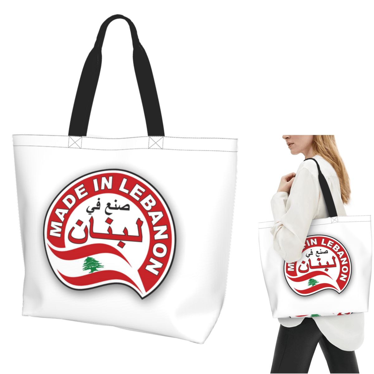 Women Bags Lebanon - Холщовая сумка-шоппер с флагом Ливана и