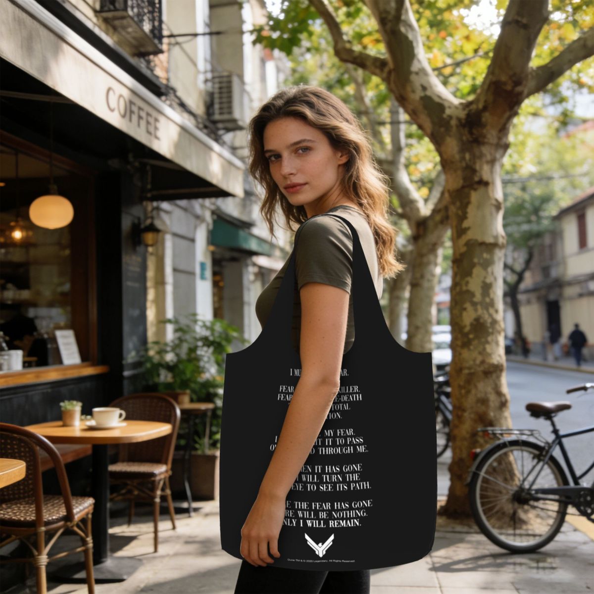 Women Bags Dune - Сумка-шоппер с цитатой из фильма «Литани