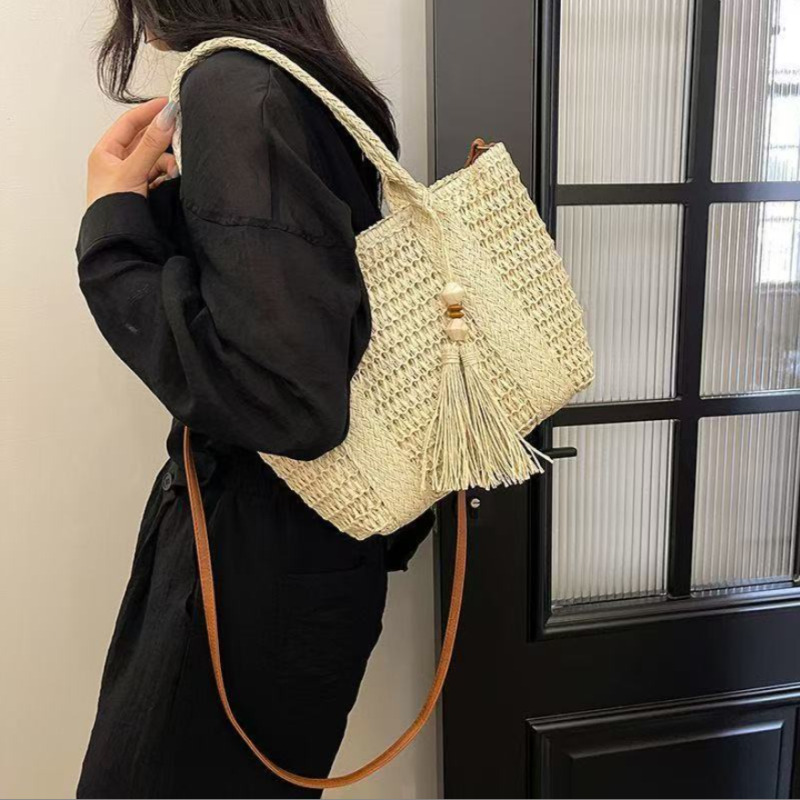Woven Straw Bag - Новая женская соломенная плетеная сумка большой