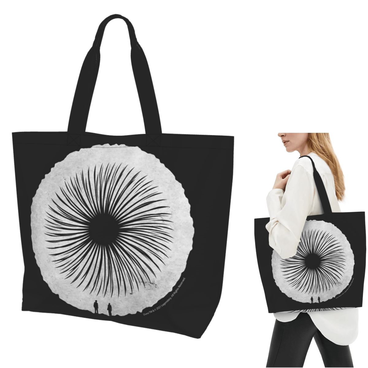 Women Bags Dune - Сумка-шоппер из холщовой ткани с изображением