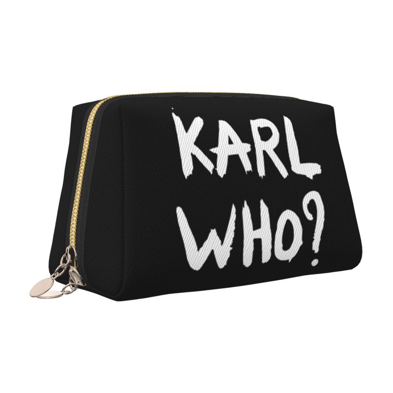 Women'S Karl Bags - Кожаная косметичка с принтом Karl Who,