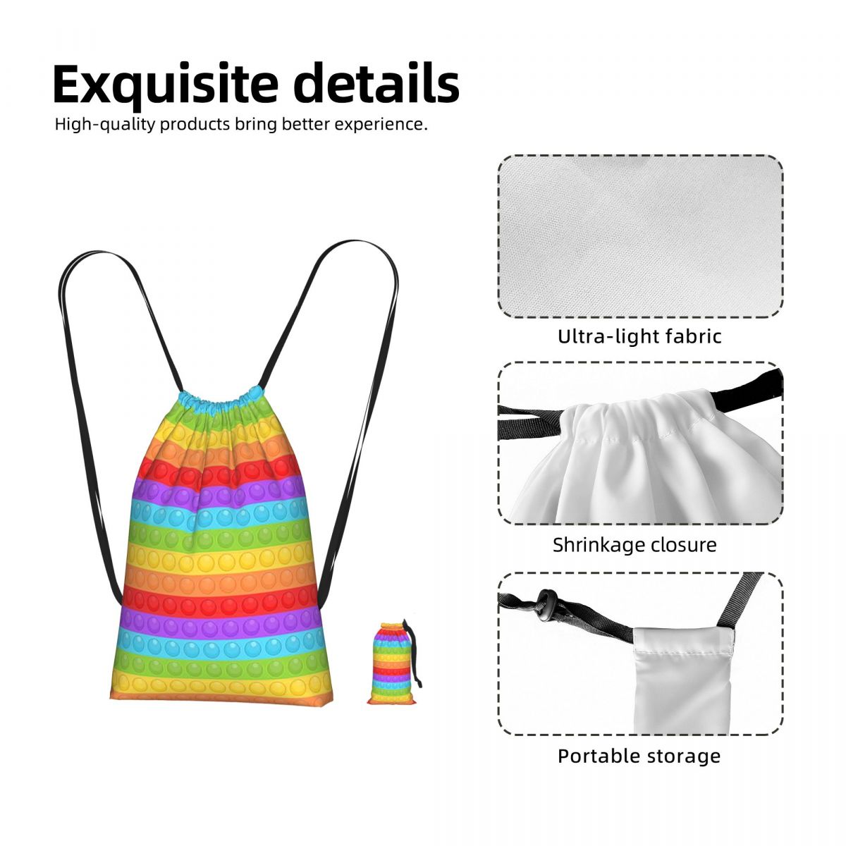 Women Bags Vector - Рюкзак-мешок Premium Vector Pop It с