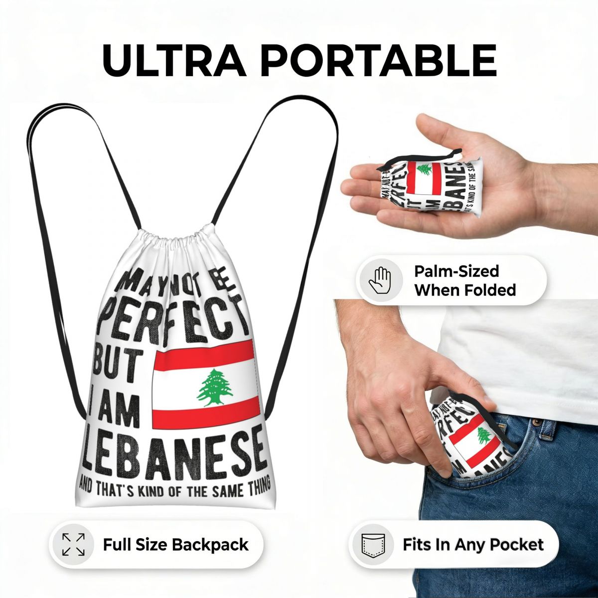 Рюкзак-мешок с флагом Ливана,  – обзор и цена Women Bags Lebanon