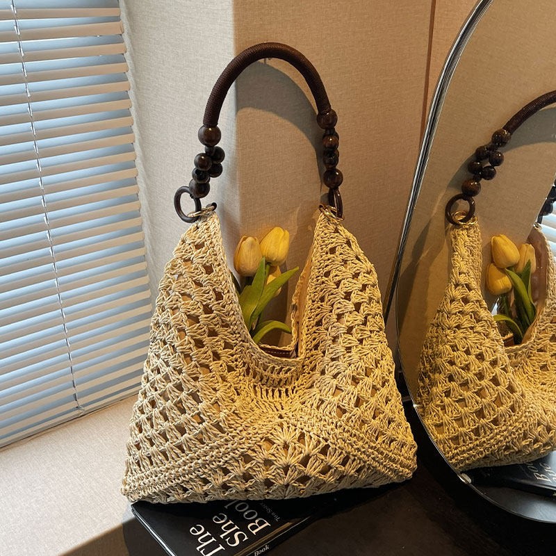 Пляжная сумка-тоут из соломы с – обзор и цена Woven Straw Bag