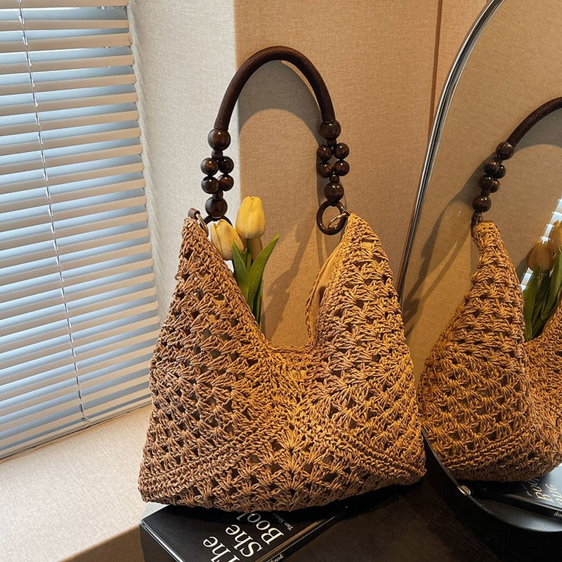 Пляжная сумка-тоут из соломы с – обзор и цена Woven Straw Bag