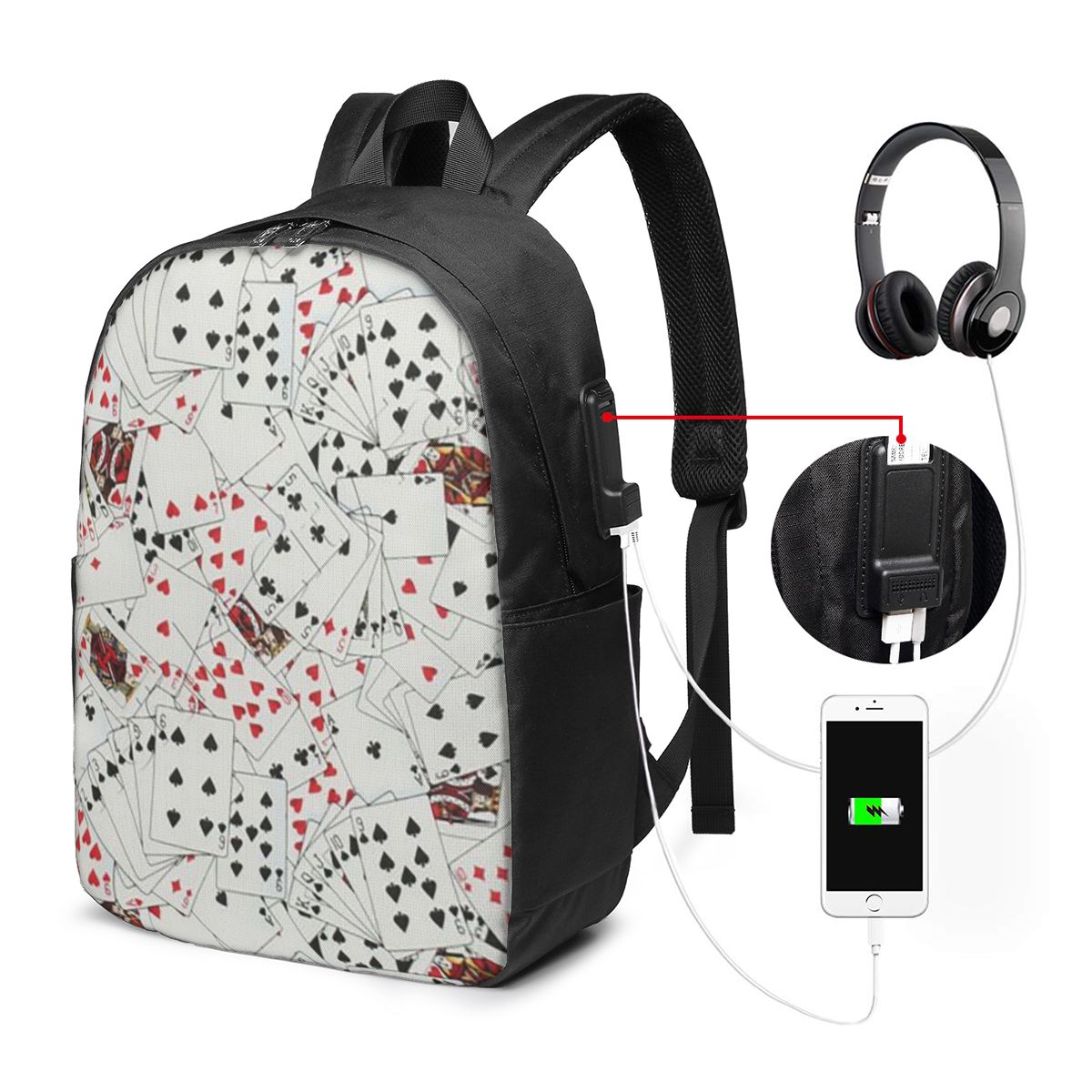 Рюкзак с принтом игральных кар – обзор и цена Women Bags For Laptop