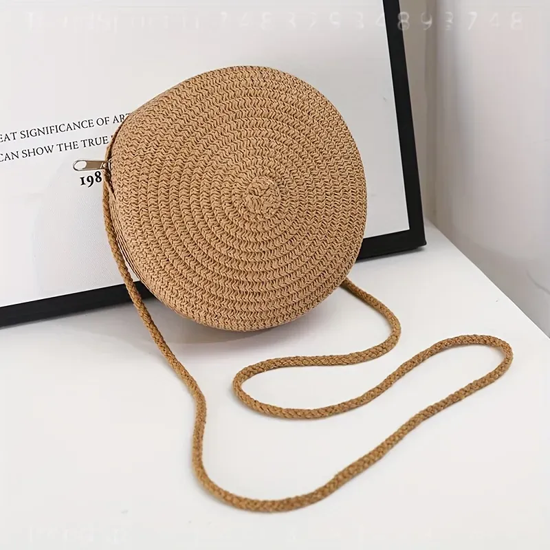 Круглая плетеная сумка-кроссбо – обзор и цена Woven Straw Bag